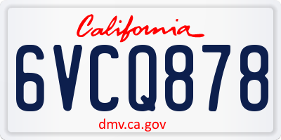 CA license plate 6VCQ878