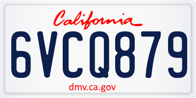 CA license plate 6VCQ879