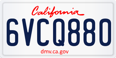 CA license plate 6VCQ880