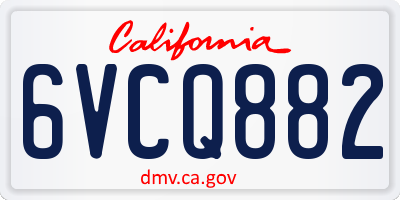 CA license plate 6VCQ882