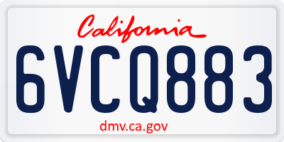 CA license plate 6VCQ883
