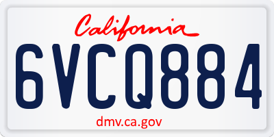 CA license plate 6VCQ884