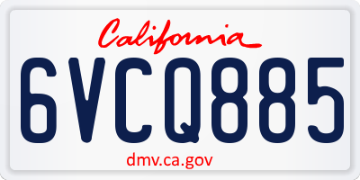 CA license plate 6VCQ885