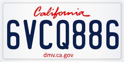 CA license plate 6VCQ886