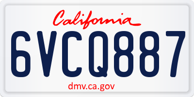 CA license plate 6VCQ887