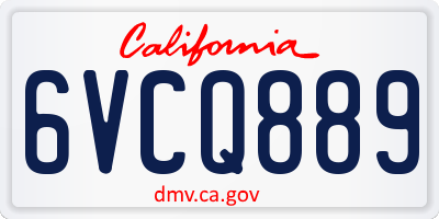 CA license plate 6VCQ889