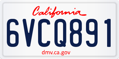 CA license plate 6VCQ891