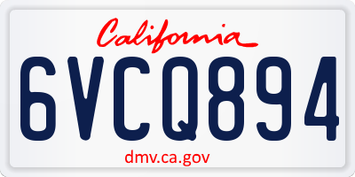 CA license plate 6VCQ894