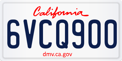 CA license plate 6VCQ900