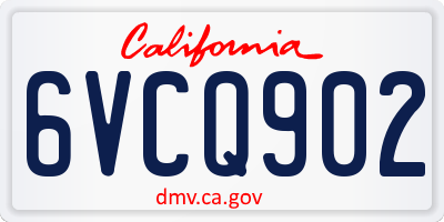 CA license plate 6VCQ902