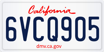 CA license plate 6VCQ905