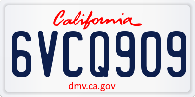 CA license plate 6VCQ909