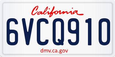 CA license plate 6VCQ910