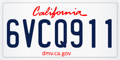 CA license plate 6VCQ911