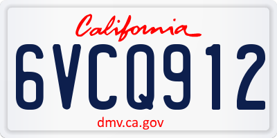 CA license plate 6VCQ912