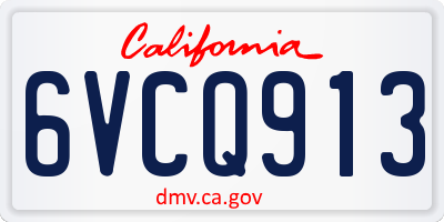 CA license plate 6VCQ913