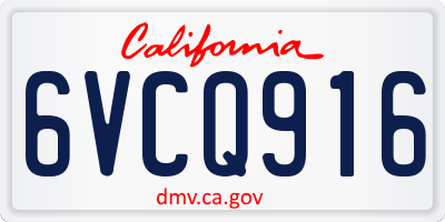 CA license plate 6VCQ916