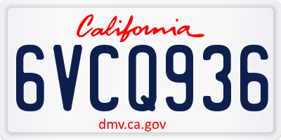 CA license plate 6VCQ936