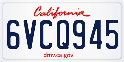 CA license plate 6VCQ945