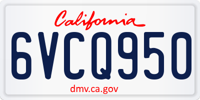 CA license plate 6VCQ950