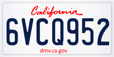 CA license plate 6VCQ952