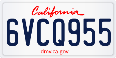 CA license plate 6VCQ955