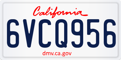 CA license plate 6VCQ956