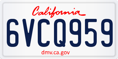 CA license plate 6VCQ959