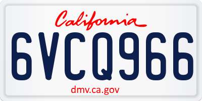 CA license plate 6VCQ966
