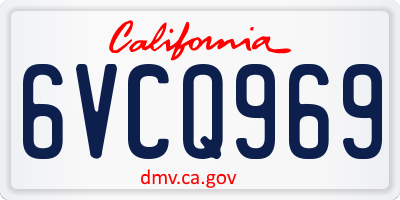 CA license plate 6VCQ969