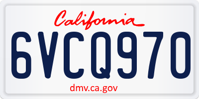 CA license plate 6VCQ970