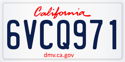 CA license plate 6VCQ971