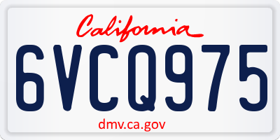 CA license plate 6VCQ975