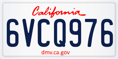 CA license plate 6VCQ976