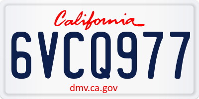 CA license plate 6VCQ977