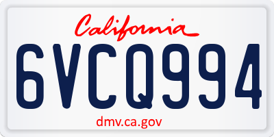 CA license plate 6VCQ994