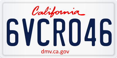 CA license plate 6VCR046