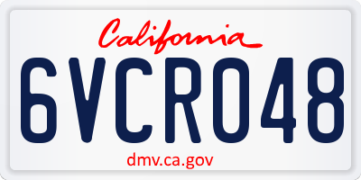 CA license plate 6VCR048