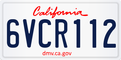 CA license plate 6VCR112