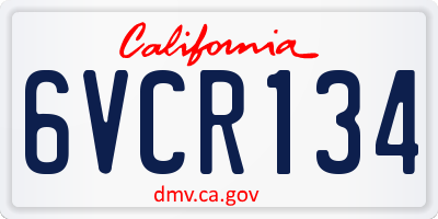 CA license plate 6VCR134