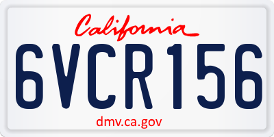 CA license plate 6VCR156