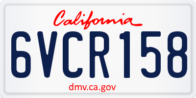 CA license plate 6VCR158