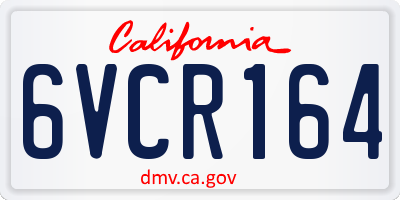 CA license plate 6VCR164
