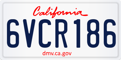 CA license plate 6VCR186