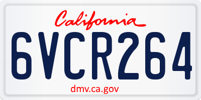 CA license plate 6VCR264