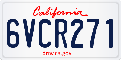 CA license plate 6VCR271