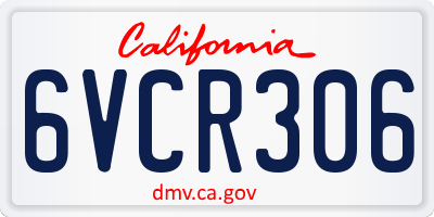 CA license plate 6VCR306