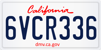 CA license plate 6VCR336