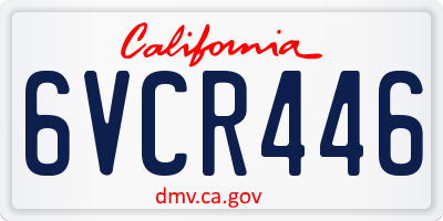 CA license plate 6VCR446