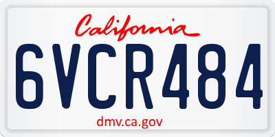 CA license plate 6VCR484